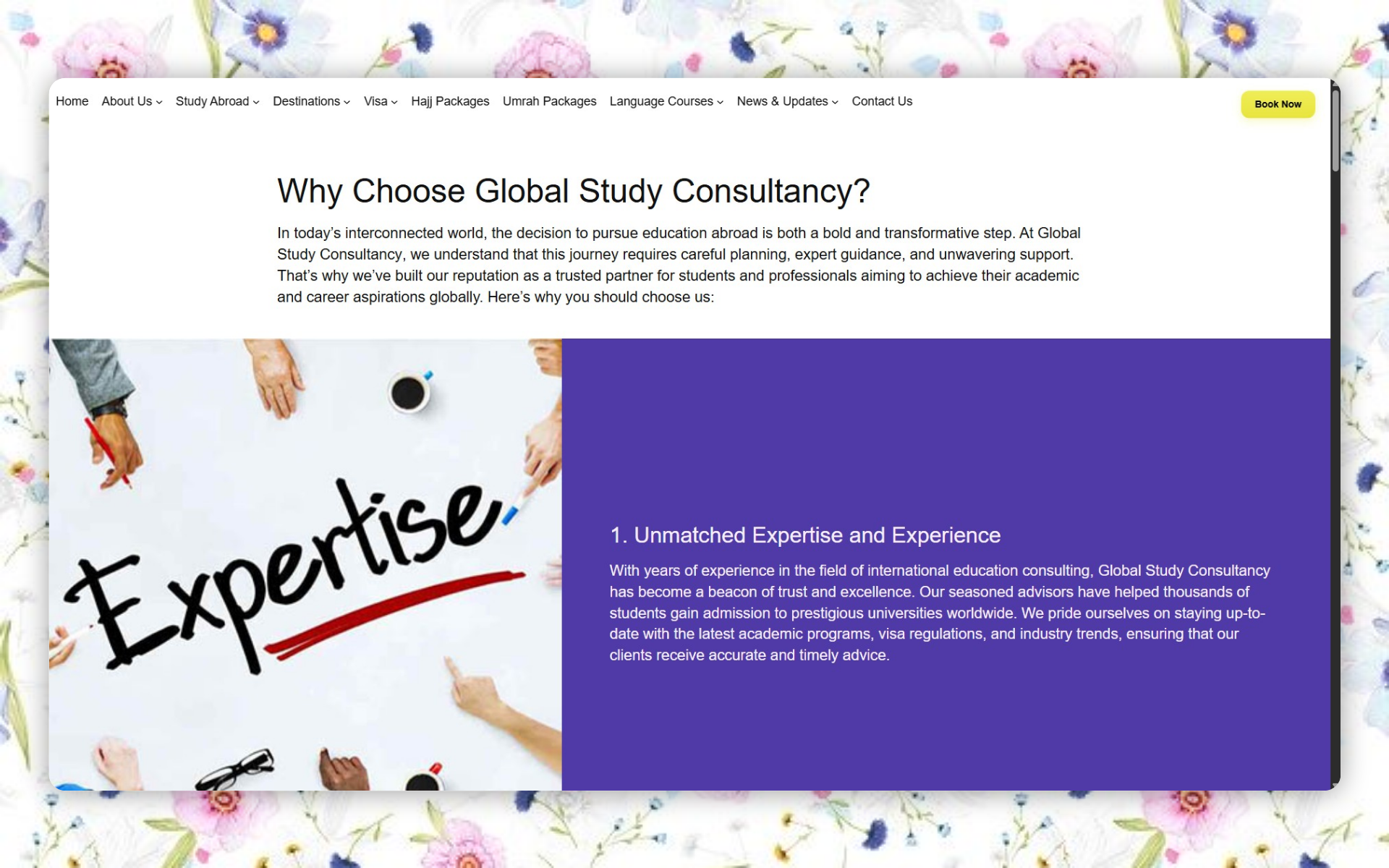 GlobalStudy24 Footer and Navigation