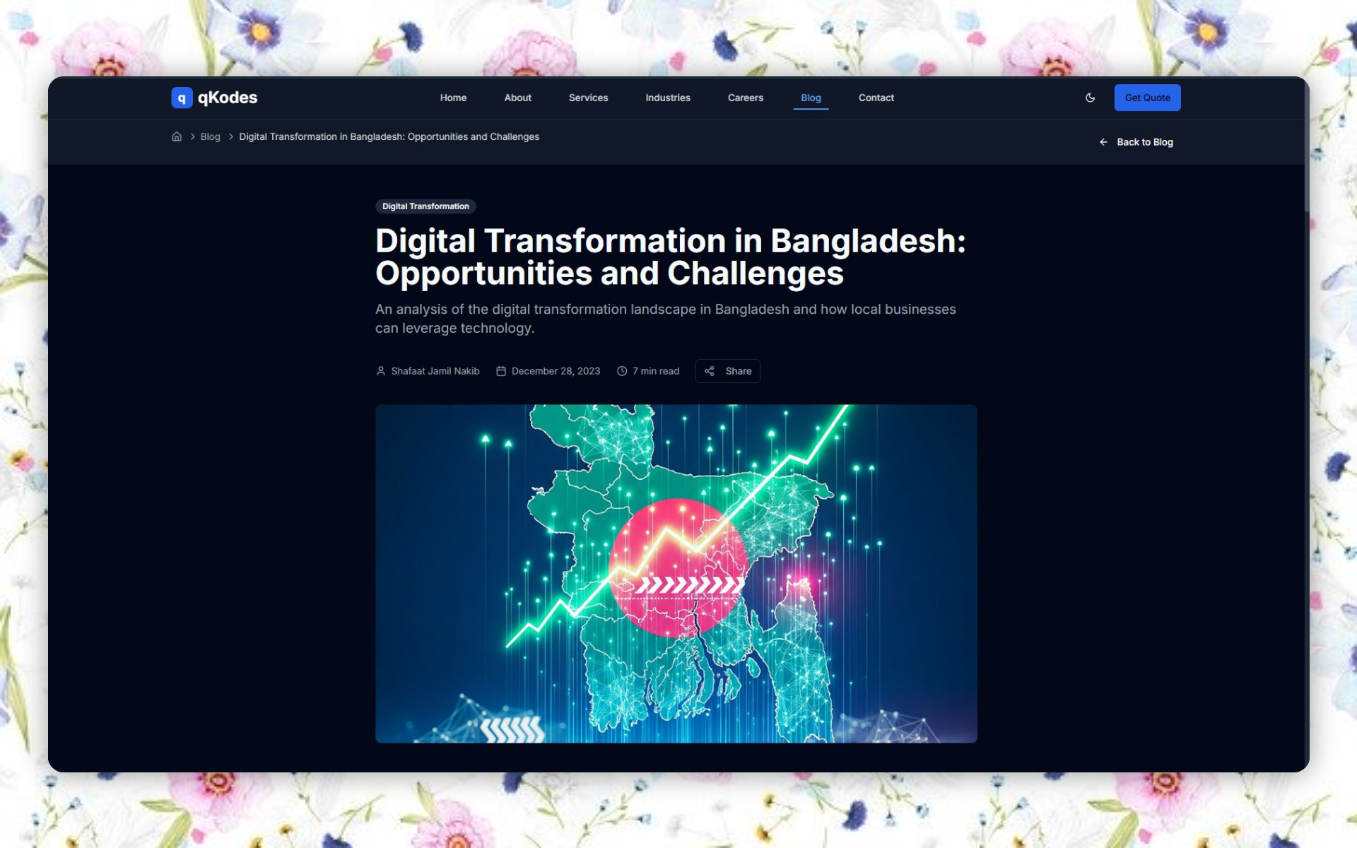 qKodes Footer and Navigation